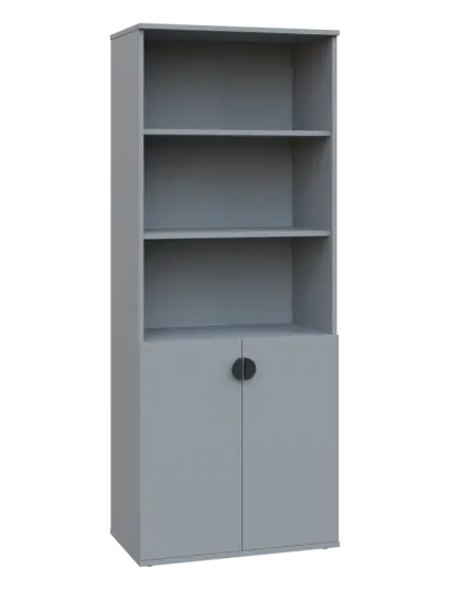 TN 5 - 7DN kancelářská skříň, 2-dveřová/nika, 1822x720x400, šedá